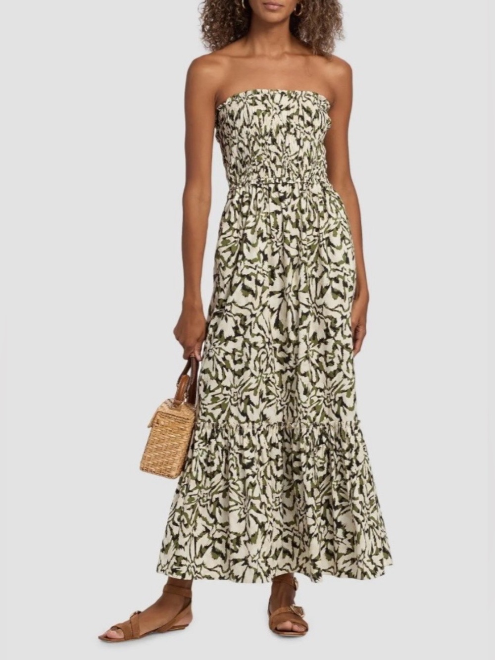 Misa Los Angeles Sanya Floral Smocked Maxi Dress size S